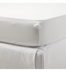 Drap Housse  Satin de coton lavé uni à nouettes Madura