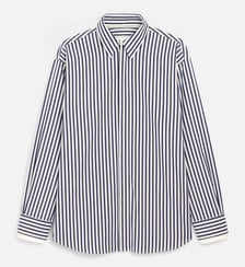 Chemise large rayée unisexe en coton col amovible AMI Paris