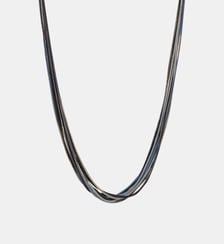 Collier multi chaînes bleu et argenté Balaboosté