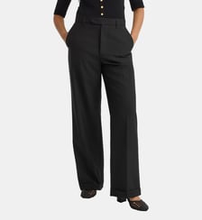 pantalon Garcon en toile de laine noir Agnès b.