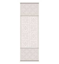Chemin de table pur lin antitache motif jacquard beige Harmonie beige Garnier Thiebaut