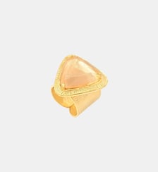 Bague ajustable triangulaire   doré à l'or fin - Bysance Satellite