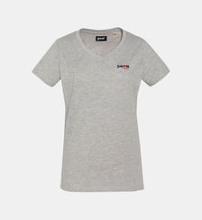 T-shirt col V avec broderie cur Schott