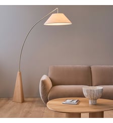 Lampadaire arc en chêne massif et lin AM.PM