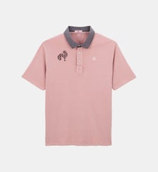 Polo manches courtes en jersey de coton broderie coq Serge Blanco