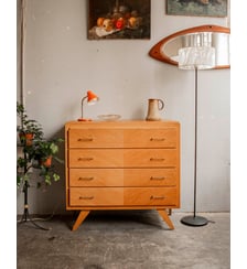 Commode en bois clair style scandinave Olga N°461- Produit chiné Debongout