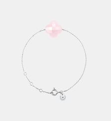 Bracelet, quartz rose poudre, or blanc Morganne Bello