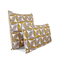 Housse de coussin bi matière en lin et coton, TOGO Blanc Cerise