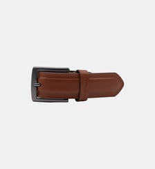 Ceinture en cuir avec surpiqûre ton sur ton Serge Blanco
