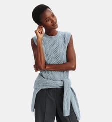 Pull sans manches à torsades Bompard
