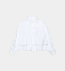 Chemise courte en popeline avec plis dans le dos MM6 Maison Margiela