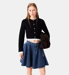 Cardigan avec bande contrastée Maje