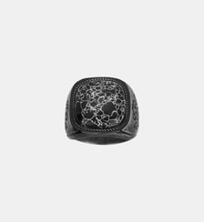 Bague Zinédine en PVD avec black howlite noir Phebus