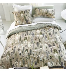 Housse de couette imprimée en percale de coton, QUILL NATURAL Designers Guild