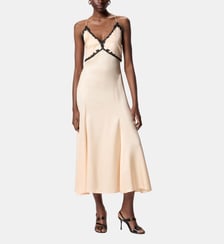 Robe longue avec insertions en dentelle Pinko