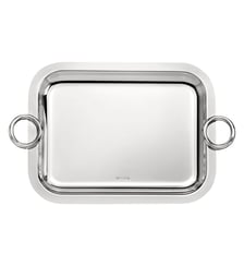 Plateau rectangulaire à anses en métal argenté - 26 x 20 cm - VERTIGO Christofle