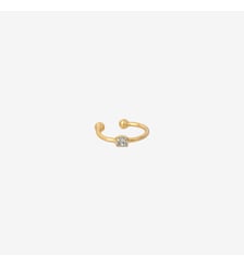 Bague d'oreille dorée émeraude - paris Caroline Najman