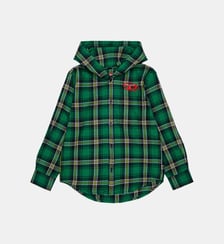 Chemise à carreaux avec logo Diesel Kids