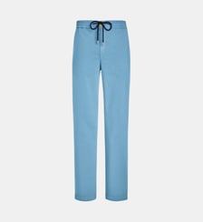 Pantalon taille élastique en coton et tencel uni Vilebrequin