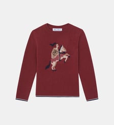 Pull - Bordeaux laine broderie chevalier Tartine Et Chocolat