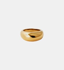 Bague bombée en argent 925 plaqué or jaune 18 carats Aristocrazy