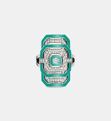 Bague My Way émail, Diamants et Argent Statement