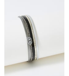 bracelet cuirs Artiste Onyx Flowers for Zoe