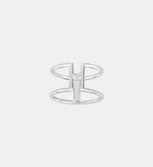 Grande bague Harmonie en Argent avec diamant blanc La Garçonne Diamant