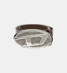 Ceinture en cuir de 4 cm avec boucle Oval D ornée de strass Diesel