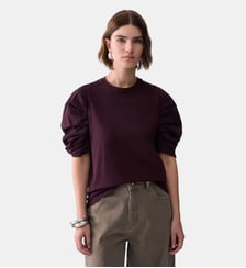 T-shirt bimatière avec manches bouffantes Liu Jo