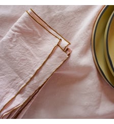 Lot de 2 serviettes de table en métis lin et coton, DÉLICES DE MÉTIS Blanc Cerise