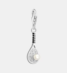 Breloque Charm raquette de tennis, ornée d’une perle blanche Thomas Sabo