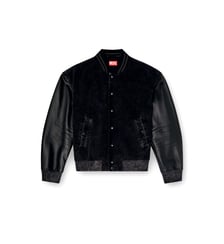 Veste bomber en denim et cuir Diesel