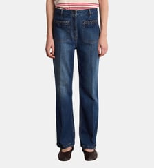 Jean droit à tresses en denim brut - BRONTE Pablo
