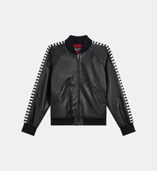 blouson large en cuir Agnès b.