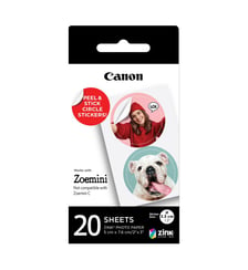 Papier photo instantané rond zink pour Zoemini x 20 Canon