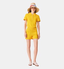 Combishort en maille avec col polo Maje