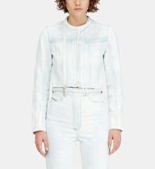 Veste courte en jean satiné bleu glacier Diesel