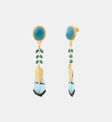 Boucles d'oreilles tiges percées  en métal doré  - Alizia Satellite