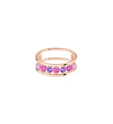 Bague HULA HOOP Jaipur - Saphirs roses et améthystes - Or rose 750‰ La Brune & La Blonde