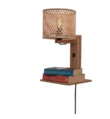Applique avec étagère - Java - Noir/Bois naturel-Multicolore-Taille unique Good&Mojo