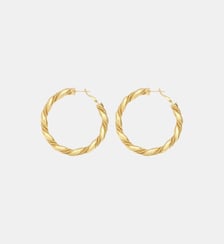 Boucles d'oreilles maxi créoles   doré à l'or fin - Tess Satellite