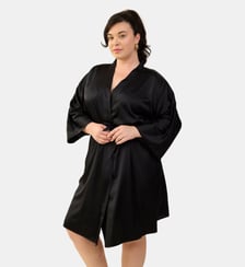 Kimono de nuit Silk'n Moon noir Maison Lejaby