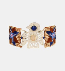 Bracelet réglable perles tissées cabochon oiseau SPICE Hipanema