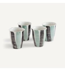 Lot de 4 tasses en grès rayé AM.PM