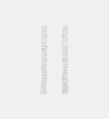 Boucles d'oreilles clips - pendantes strassées argentées Balaboosté
