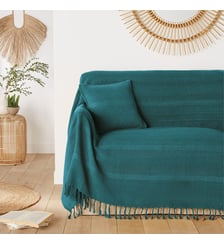 Plaid artisanal frangé coton La Redoute Interieurs
