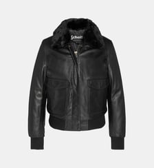 Blouson aviateur avec col effet fourrure amovible Schott