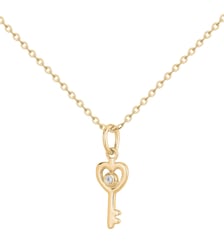 Collier Petite Chiavi en Plaqué Or avec diamant blanc La Garçonne Diamant