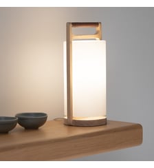Lampe chêne massif et opaline AM.PM